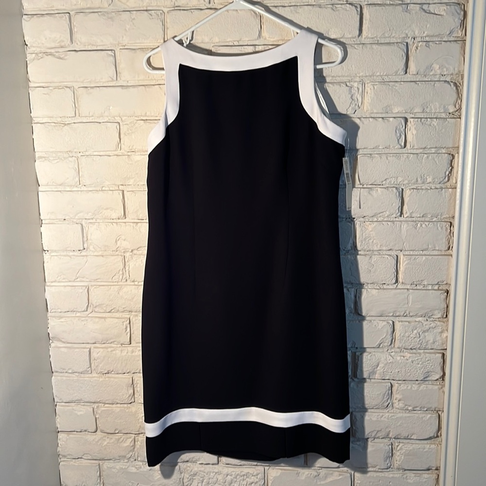NWT Black Dress with White Trim